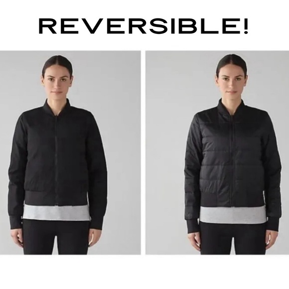 NWOT Lululemon Reversible Non Stop Bomber Jacket Black size 6 - Picture 2 of 11